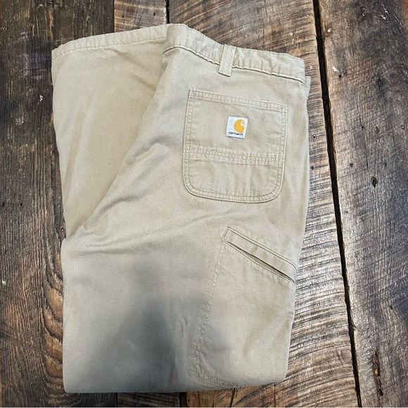 Carhartt Rugged Flex Men 40x32 Relaxed Fit Canvas Fleece Lined Utility Work Pant - Picture 1 of 9